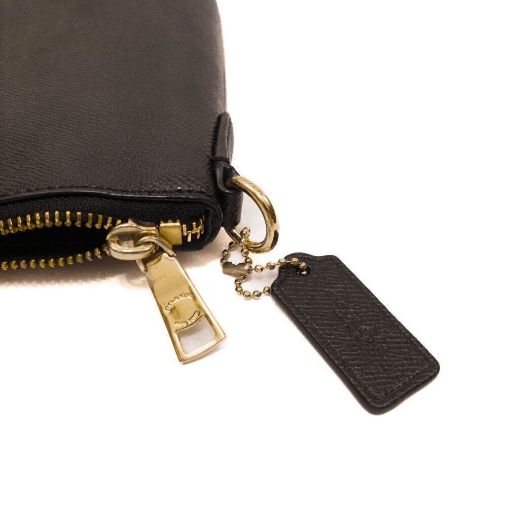 Black Pebbled Leather Coach Crossbody Purse BROKEN STRAP - Picture 3 of 6